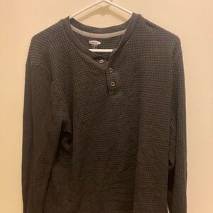 Old Navy Black Waffle Knit Top